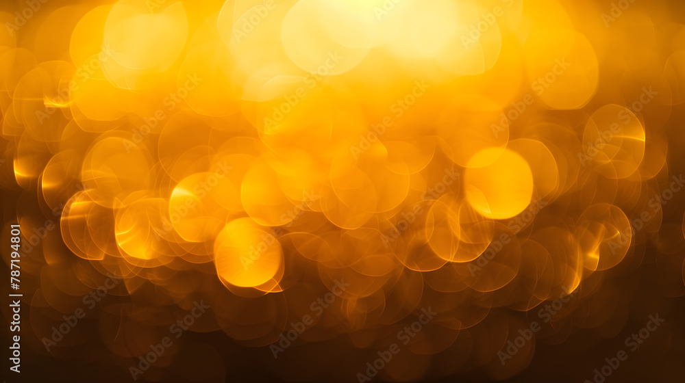 Poster abstract blur soft focus blinking light gold horizontal copy space background : generative ai
