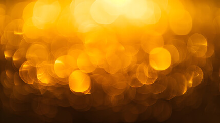 Abstract blur soft focus blinking light gold horizontal copy space background : Generative AI
