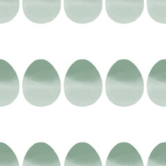 Seamless pattern with easter eggs, hand drawn illustration in watercolor style