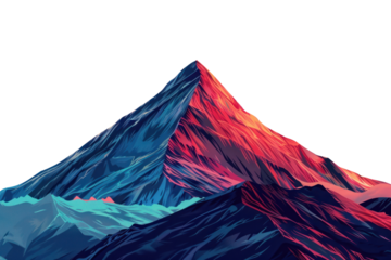 PNG Illustration mountain peak at sunrise art painting volcano