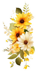 PNG Sunflower floral plant petal inflorescence - obrazy, fototapety, plakaty