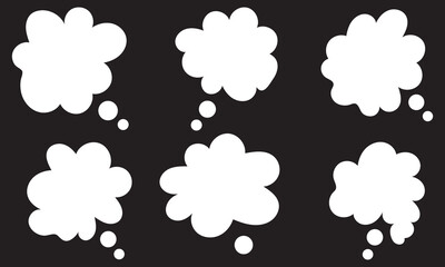 Set of chat speech bubble templates.  vector illustration.  Creative thought balloon.  