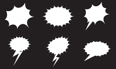 Set of chat speech bubble templates.  vector illustration.  Creative thought balloon.  