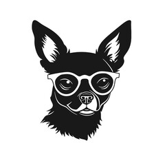 Fototapeta premium Chihuahua Silhouettes, Chihuahua Silhouettes Showcase, Chihuahua Silhouette Black and White - illustration