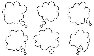 Thought bubbles. Think. Empty thought cloud. Vector illustration.  Creative thought balloon.