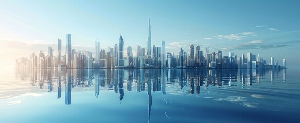 Fototapeta premium Science and technology sense abstract solid geometry urban architecture