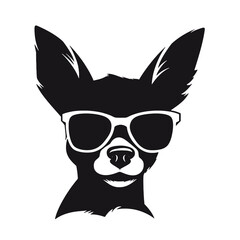  Chihuahua Silhouettes, Chihuahua Silhouettes Showcase, Chihuahua Silhouette Black and White - illustration
