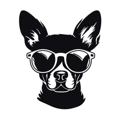  Chihuahua Silhouettes, Chihuahua Silhouettes Showcase, Chihuahua Silhouette Black and White - illustration