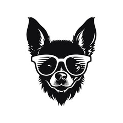 Fototapeta premium Chihuahua Silhouettes, Chihuahua Silhouettes Showcase, Chihuahua Silhouette Black and White - illustration