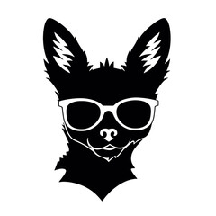  Chihuahua Silhouettes, Chihuahua Silhouettes Showcase, Chihuahua Silhouette Black and White - illustration