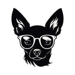  Chihuahua Silhouettes, Chihuahua Silhouettes Showcase, Chihuahua Silhouette Black and White - illustration