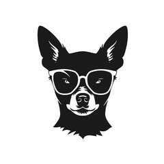  Chihuahua Silhouettes, Chihuahua Silhouettes Showcase, Chihuahua Silhouette Black and White - illustration
