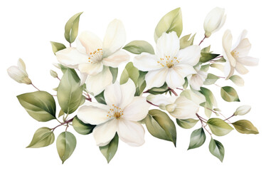 PNG Jasmine watercolor blossom flower plant