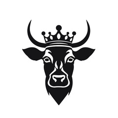 cow head logo silhouette vector