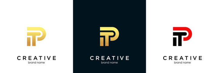 Abstract letter TP logo. This logo icon incorporate with abstract shape in the creative way.
