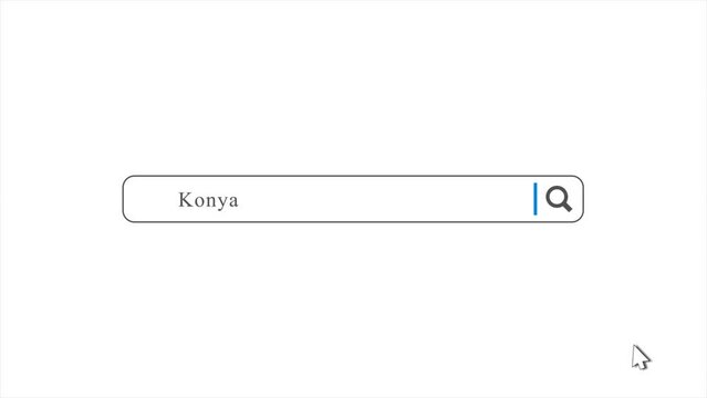Konya in Search Animation. Internet Browser Searching