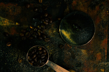 Obraz na płótnie Canvas many, many beautiful dark and brown coffee beans