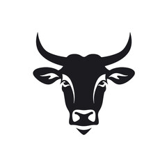 cow head logo silhouette vector