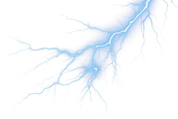 PNG blue lightning effect, transparent background - Powered by Adobe