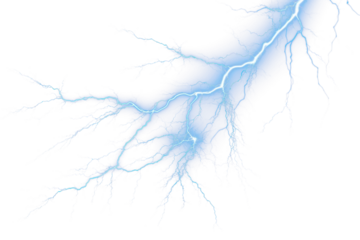 PNG blue lightning effect, transparent background