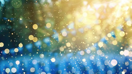 A glittering bokeh effect over a blurred nature background