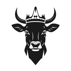 cow head logo silhouette vector