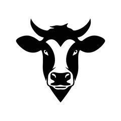 cow head logo silhouette vector