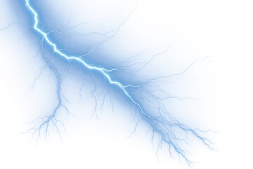 Fototapeta premium PNG blue lightning effect, transparent background