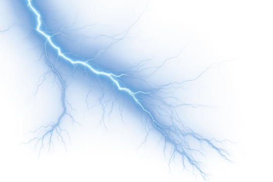 PNG blue lightning effect, transparent background