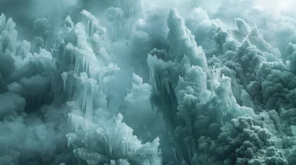 Foto op Canvas Imagine a surreal landscape made entirely of brittle ice structures ,close-up,ultra HD,digital photography © Oranuch