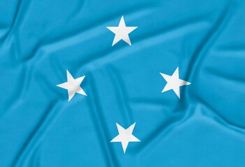 Realistic Federated States Micronesia Flag Background - obrazy, fototapety, plakaty