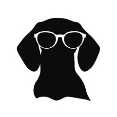 Dachshund Dog Head Potrait Vector on a White Background
