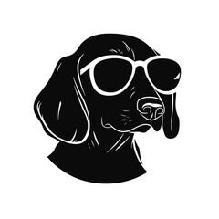 Dachshund Dog Head Potrait Vector on a White Background