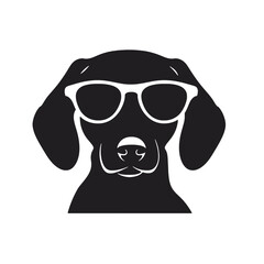 Dachshund Dog Head Potrait Vector on a White Background