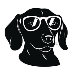 Dachshund Dog Head Potrait Vector on a White Background