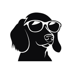 Dachshund Dog Head Potrait Vector on a White Background
