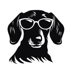 Dachshund Dog Head Potrait Vector on a White Background