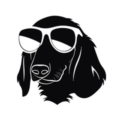 Dachshund Dog Head Potrait Vector on a White Background