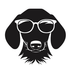 Dachshund Dog Head Potrait Vector on a White Background