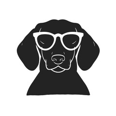 Dachshund Dog Head Potrait Vector on a White Background