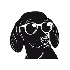 Dachshund Dog Head Potrait Vector on a White Background