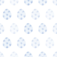 Seamless pattern with easter eggs, hand drawn illustration in watercolor style