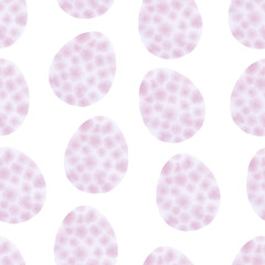 Seamless pattern with easter eggs, hand drawn illustration in watercolor style