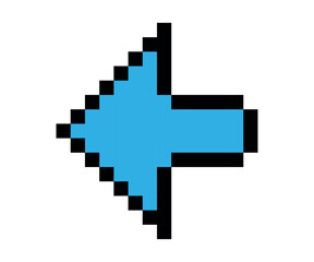 Arrow pixel art. Bright blue arrow. Vector illustration for your design.
