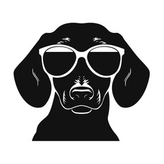 Dachshund dog. Vector black silhouette.