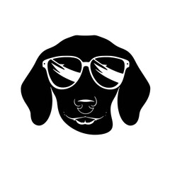 Dachshund dog. Vector black silhouette.