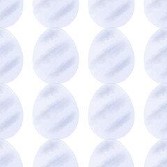 Seamless pattern with easter eggs, hand drawn illustration in watercolor style