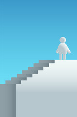 people icon person symbol human figure climbing stairs leadership competition concept vertical