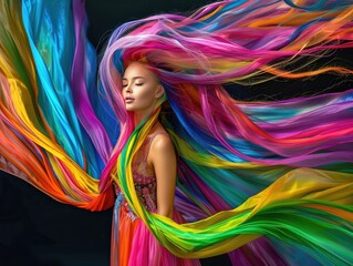 A flowing colorful dress