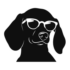 Dachshund dog face isolated on a white background